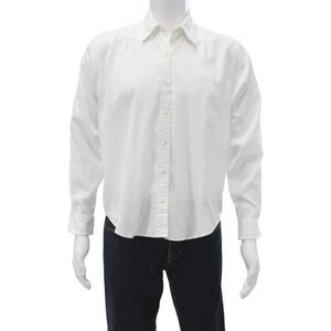 Brooks Brothers Mens Button Down White Cotton Long Sleeve Shirt Size L